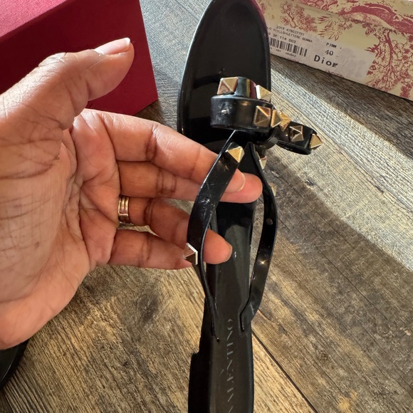 Valentino Rockstud Rubber Jelly Slipper